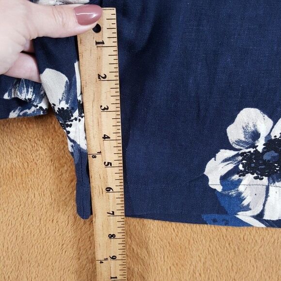 VINCE Shorts Mens Medium Blue Floral Drawstring Pull On Tropical Linen $225 - Picture 10 of 11